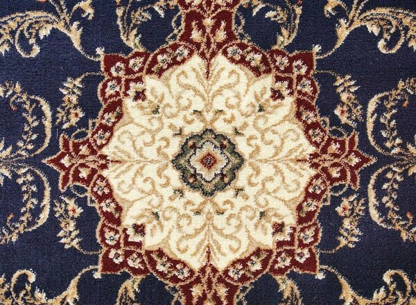 Covor Clasic, Model Lotos 523 810, Living Dormitor, Bleumarin Dreptunghi, 100 x 200