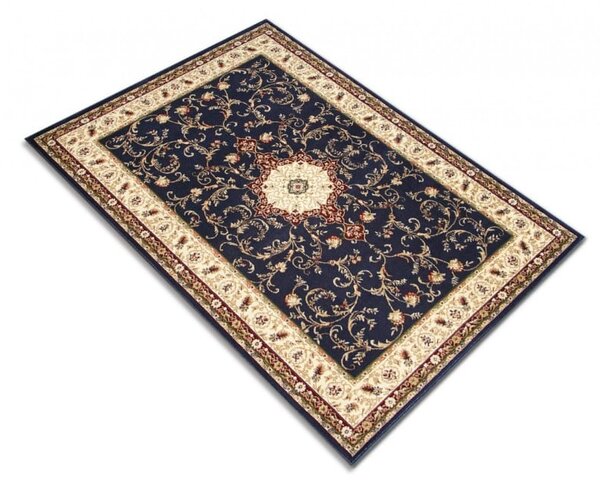 Covor Clasic, Model Lotos 523 810, Living Dormitor, Bleumarin Dreptunghi, 100 x 200