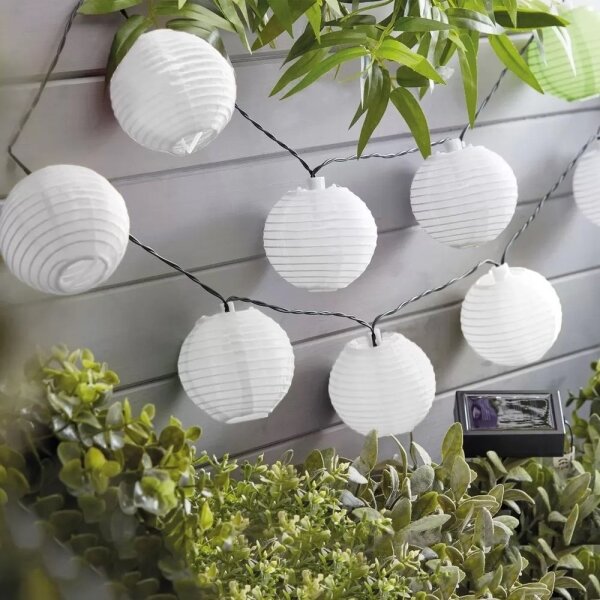 Instalație LED solară 10xLED/1,2V 300mAh 3,7m IP44 alb rece