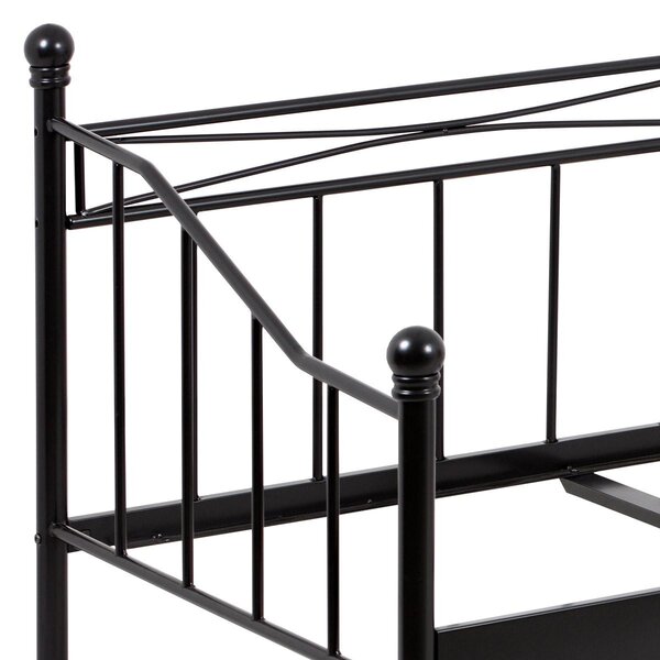 Pat metalic 90x200 Bakarissa (negru mat). 1120899