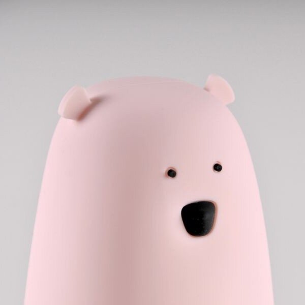 Lampă LED RGB pentru copii BEAR, tactilă, 0,8W, 5V, roz + USB