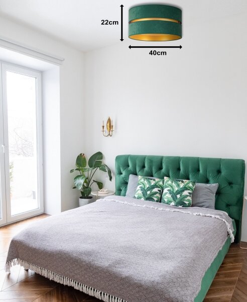 Plafonieră Duolla DUO 1xE27/40W/230V d. 40 cm verde/auriu
