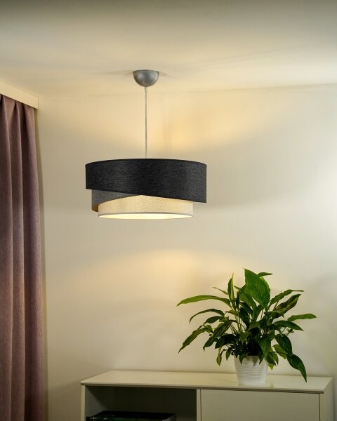 Lustră pe cablu Duolla KOBO 1xE27/15W/230V d. 45 cm antracit/gri/alb