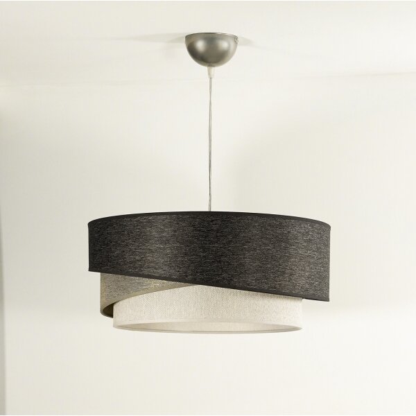 Lustră pe cablu Duolla KOBO 1xE27/15W/230V d. 45 cm antracit/gri/alb