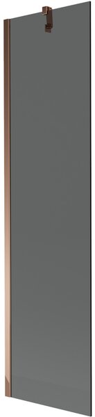 Mexen Next, paravan de baie 1 aripă 50 x 150 cm, aripă fixă, sticlă gri 6 mm, profil auriu roz, 895-050-000-00-40-60