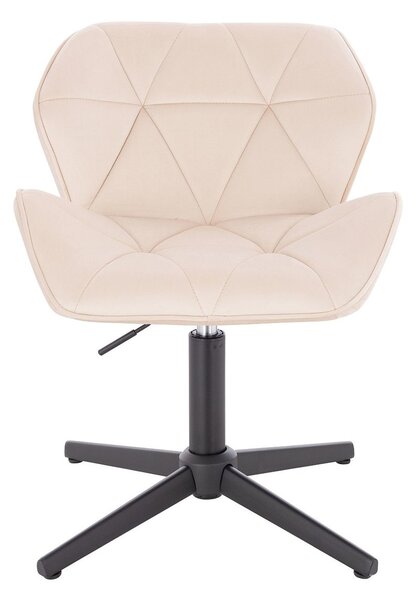 HR111CROSS Scaun Crem Catifea cu Bază Neagră