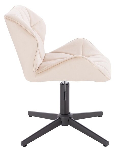 HR111CROSS Scaun Crem Catifea cu Bază Neagră