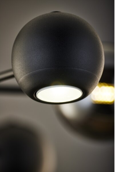Lustră pe tijă Jupiter 1974 MOKA 3xGU10/10W/230V + 3xG9/10W/230V negru/crom
