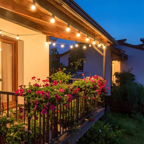 Brilagi - Ghirlandă LED decorativă pentru exterior, 25 x E12, 20 m, negru, IP44, alb cald