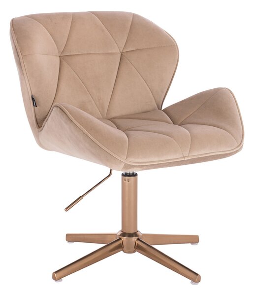 HR111CROSS Scaun Latte Catifea cu Bază Aurie