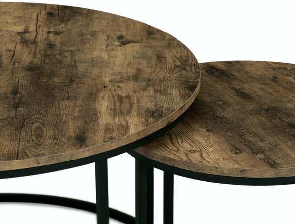 Set 2 măsuțe de cafea Alcanzar (old style wood). 1121140