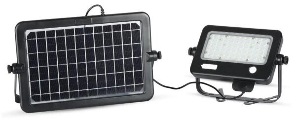 Proiector solar LED reglabil 10W 4000K IP65 cu senzor și port USB