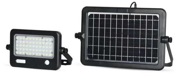 Proiector solar LED reglabil 10W 4000K IP65 cu senzor și port USB