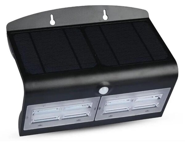 LED lampă solară de perete cu senzor, 7W, 4000K, IP65, 4000 mAh, negru