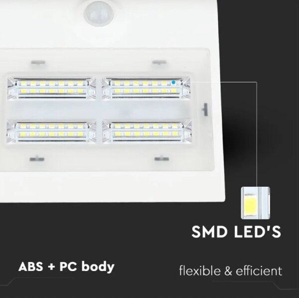 LED lampă solară de perete cu senzor LED/3W/3,7V 3000/4000K IP65 albă