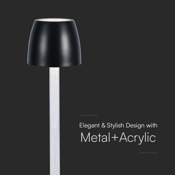 Lampă de birou LED încărcabilă, dimabilă, 3W, 5V, 3000K, neagră