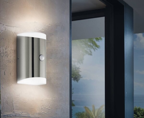 Aplică LED de exterior cu senzor CARPINERA 2xGU10/4,6W/230V Eglo 75544
