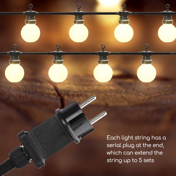 Lanț LED decorativ de exterior 10xLED/8m IP44 alb cald Aigostar