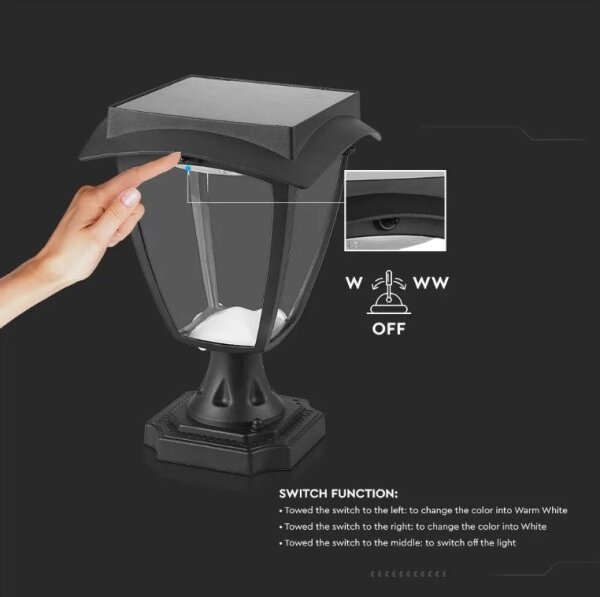 Lampă solară LED 2W 3,7V 3000/6000K IP65 2200 mAh