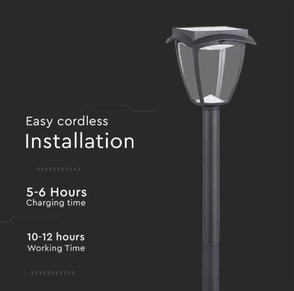 Lampă solară LED 2W 230V 93 cm 3000/6000K IP65 2200 mAh
