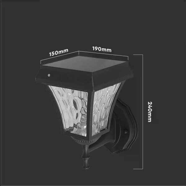 Lampă solară LED 3în1 perete 2W 5,5V 3000K/6000K IP65 2200mAh