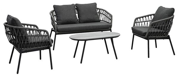 Set mobilier de grădină Artefactos (antracit + gri închis) (pentru 4 persoane). 1121230