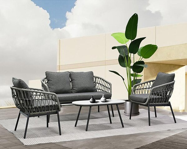 Set mobilier de grădină Artefactos (antracit + gri închis) (pentru 4 persoane). 1121230