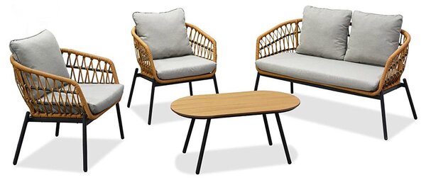 Set mobilier de grădină Artefactos (natural + gri deschis) (pentru 4 persoane). 1121231