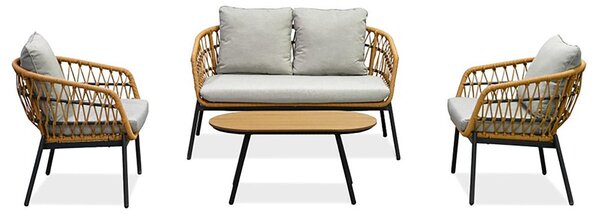 Set mobilier de grădină Artefactos (natural + gri deschis) (pentru 4 persoane). 1121231