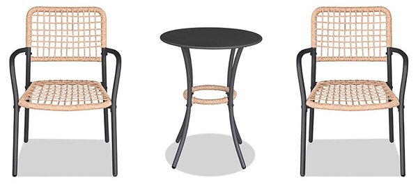 Set mobilier de grădină Abril (natural + antracit) (pentru 2 persoane). 1121234