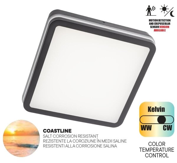 Plafonieră LED de exterior cu senzor ISOLA LED/24W/230V IP54 Redo 90292