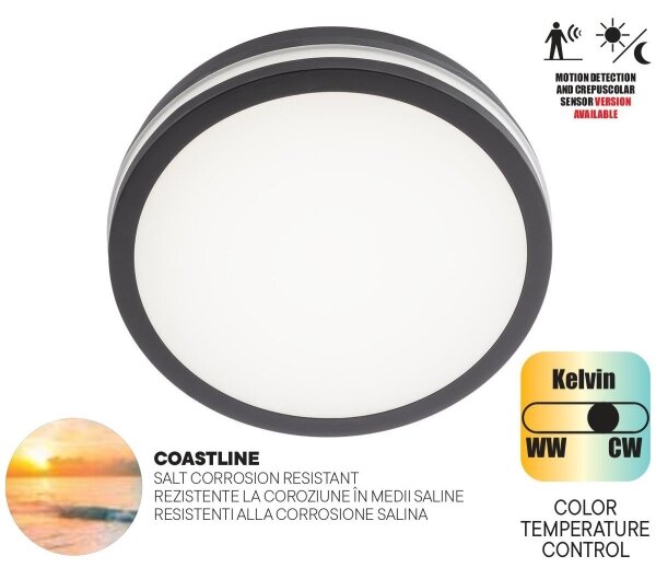 Plafonieră LED de exterior cu senzor Redo 90290 ISOLA LED/24W/230V IP54