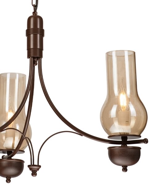 Brilagi - Lustră LED pe lanț COTTAGE 3xE14/40W/230V fag/maro/bej fumuriu