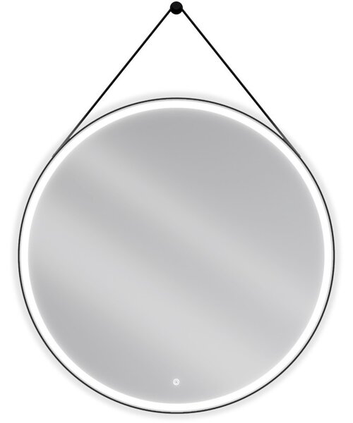 Mexen Reni oglindă iluminată de baie, rotunde 100 cm, LED 6000K, anti aburire, ramă neagră - 9812-100-100-611-70