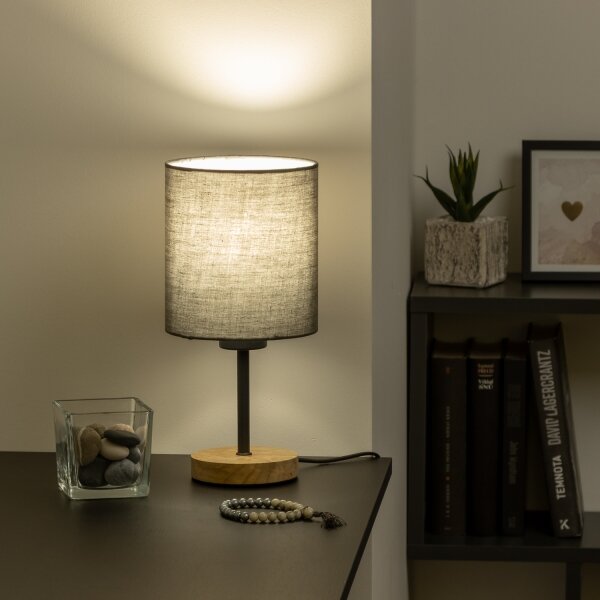Lampă de masă Brilagi NUBILA WOOD 1xE27/25W/230V stejar/antracit