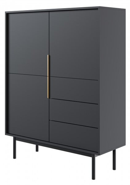 Comodă Vintana 3D3S (Negru + Auriu). 1123695