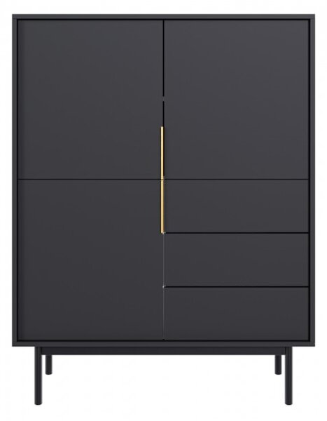 Comodă Vintana 3D3S (Negru + Auriu). 1123695