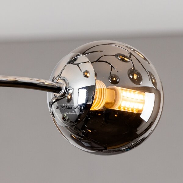 Brilagi - Lustră LED aplicată MISTEL 15xG9/3W/230V crom negru/fumuriu