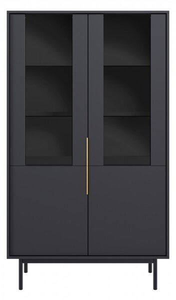 Vitrină Vintana 4D (Negru + Auriu). 1123696