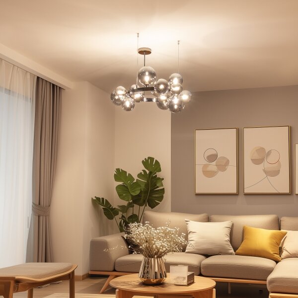 Brilagi - Lustră LED suspendată pe cablu MILLA, 15xG9/3W/230V, negru cromat/fumuriu