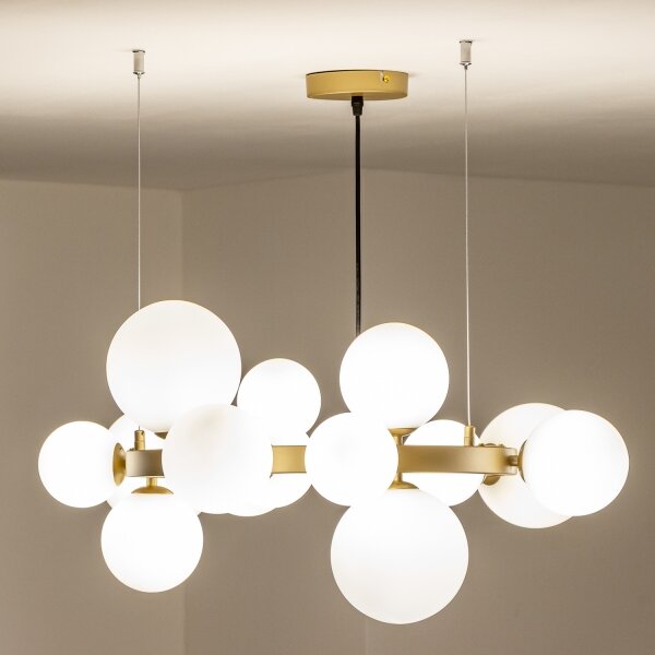 Lustră LED pe cablu Brilagi MILLA 15xG9/3W/230V auriu/alb