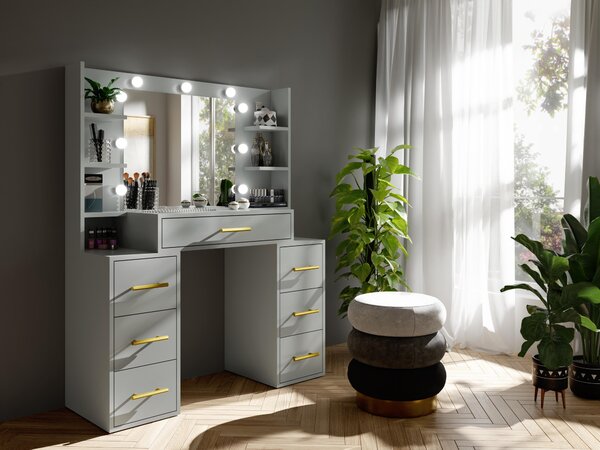 Măsuță de toaletă Bronetta 1 (chinchill gri) (cu oglindă) (cu iluminat LED). 1123708