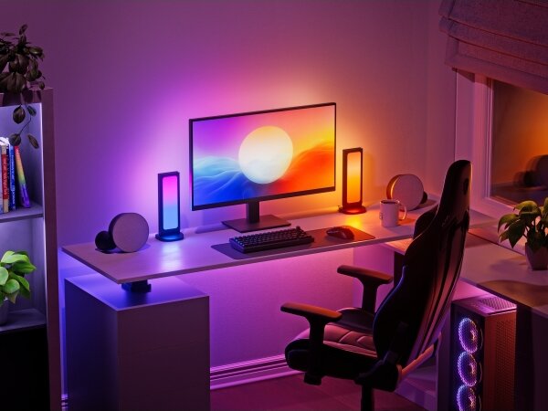 Stație LED RGBIC dimabilă de încărcare de masă Nanoleaf N7602K00-1LB 2700-6500K 5V negru