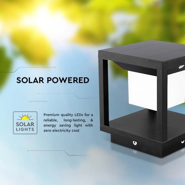 LED lampă solară cu senzor LED/2W/5,5V 3000K IP65 2600 mAh negru