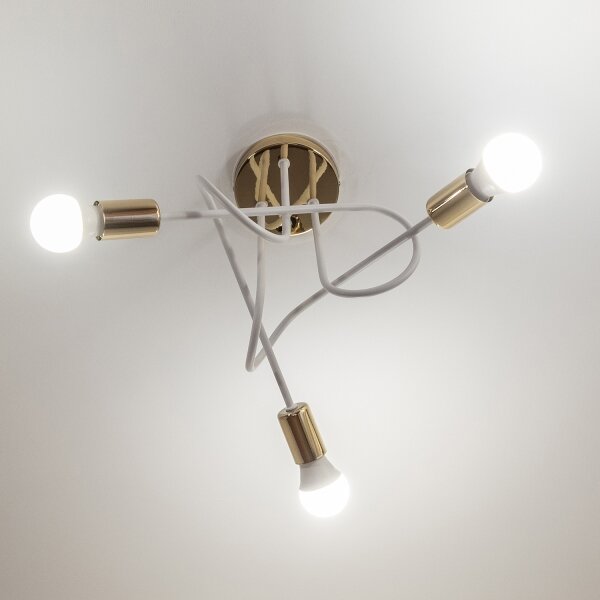 Lustră aplicată OXFORD 3xE27/15W/230V aurie/albă