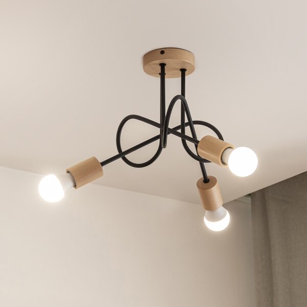 Lustră aplicată OXFORD 3xE27/15W/230V pin/negru
