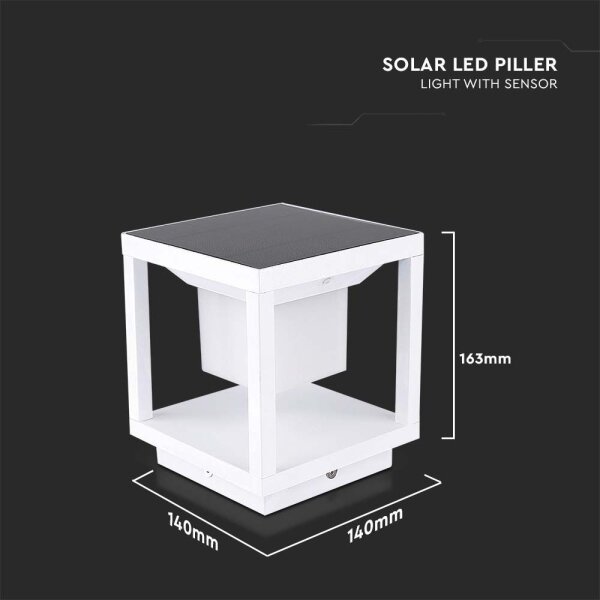 LED lampă solară cu senzor LED/2W/5,5V 3000K IP65 2600 mAh albă