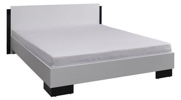 Z0ND0 Pat matrimonial 160x200 cm Laurenia (alb + Negru) (cu somieră). 1123859