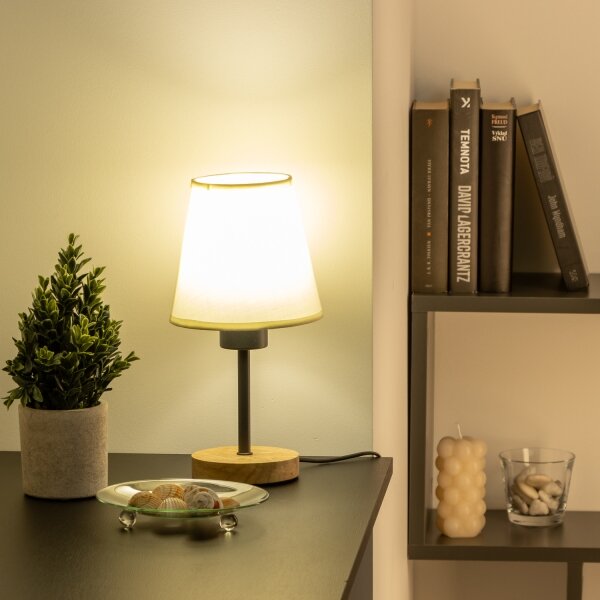 Lampă de masă Brilagi NUBILA WOOD 1xE27/25W/230V stejar/crem
