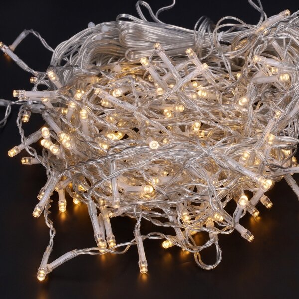 Brilagi - Ghirlandă LED de exterior, 200 LED, 8 funcții, 13 m, IP44, alb cald
